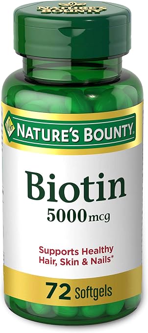 Nature's bounty Super potency biotin vitamin Soft Gel 5000 mcg - 72 ct (074312134302)