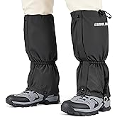 CAMULAND Leg Gaiters for Men and Women, Durable 900D Oxford Water-Resistant Snow Gaiters for Hunting & Hiking, Adjustable Breathable Ankle Gaiters for Boots, Trail Running, Snowshoeing, Black