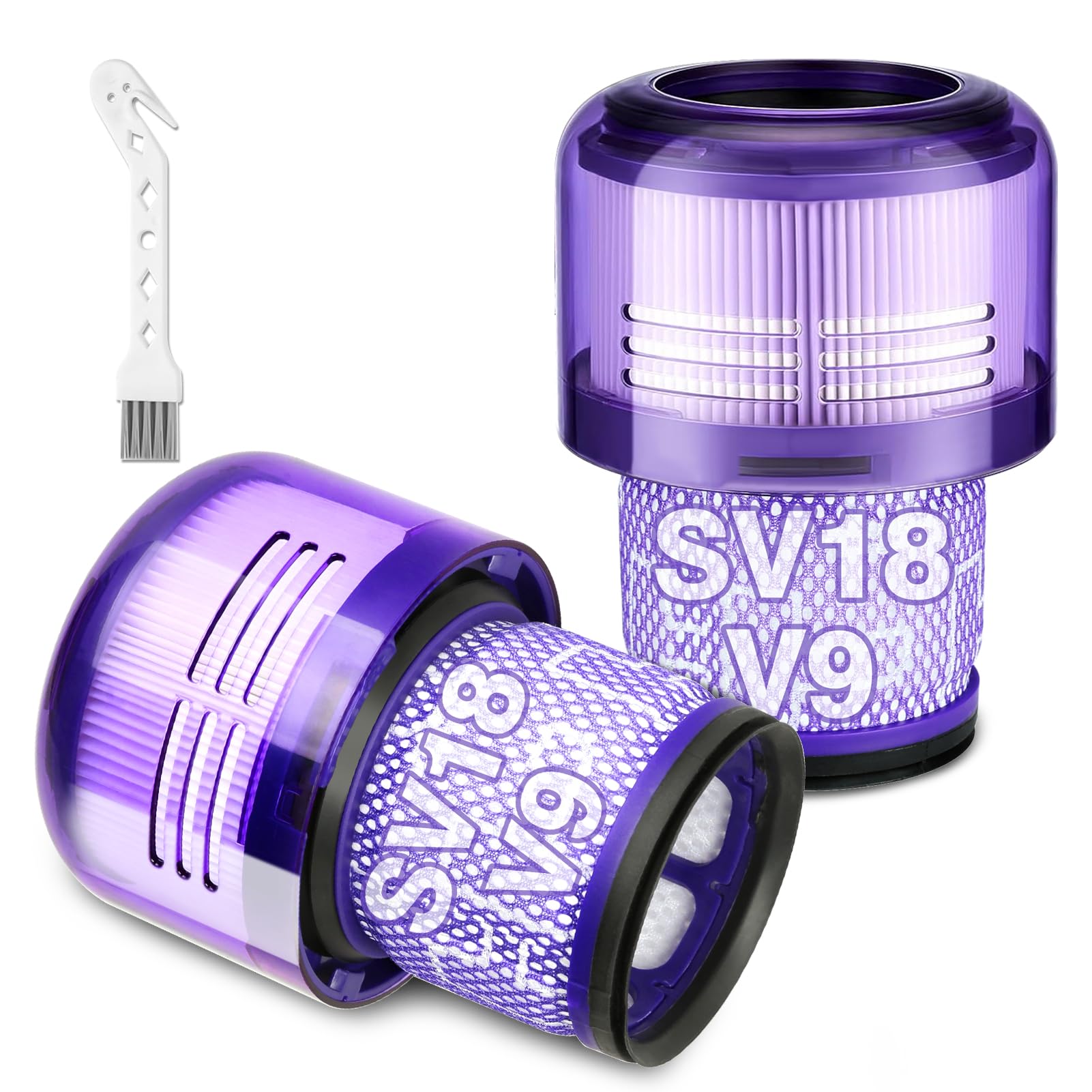 LhhTing V9 SV18 Filter Replacement for Dy-Son Digital Slim & V9 Motorbar Cordless Vacuum, Digital Slim Origin & Fluffy & Fluffy Extra & Fluffy Pro Vac, for Part No.970612-01, 2 Pack V9 Hepa Filter