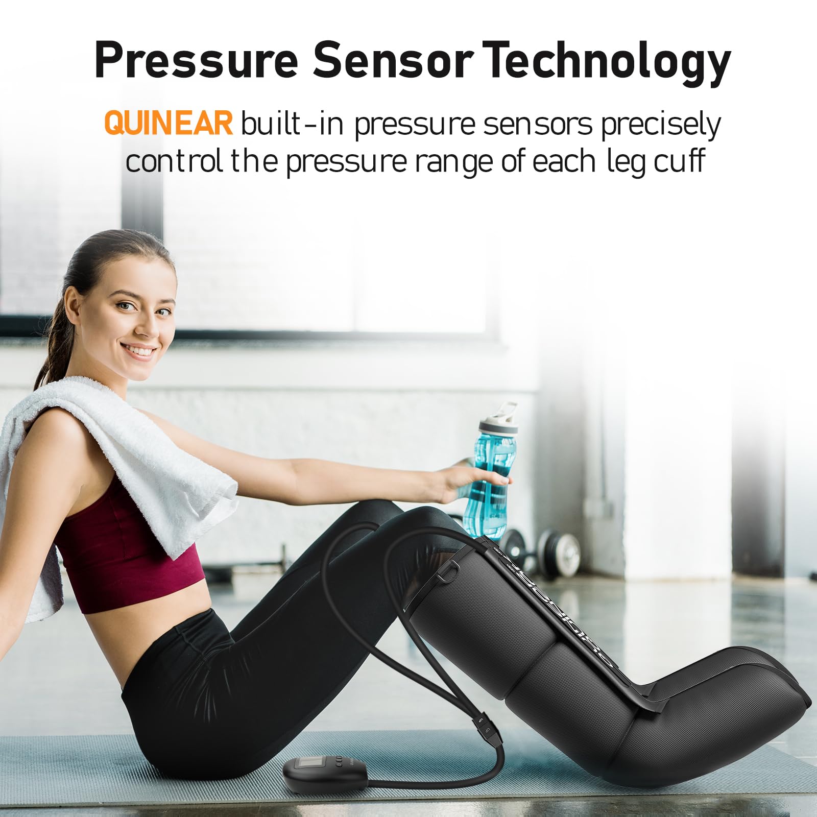 QUINEAR Leg Recovery System for Athletes, Air Compression Recovery Boots Massager for Circulation and Pain Relief - 9 Intensities 60-140 mmHg - FSA-HSA Eligible