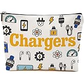 BQXH Cable Chargers Organizer Makeup Bag for Women, Portable Cosmetic Bag Travel Organizer Charging Cord Electronics Accessories Storage Makeup Pouch, Birthday Christmas Gifts for Women