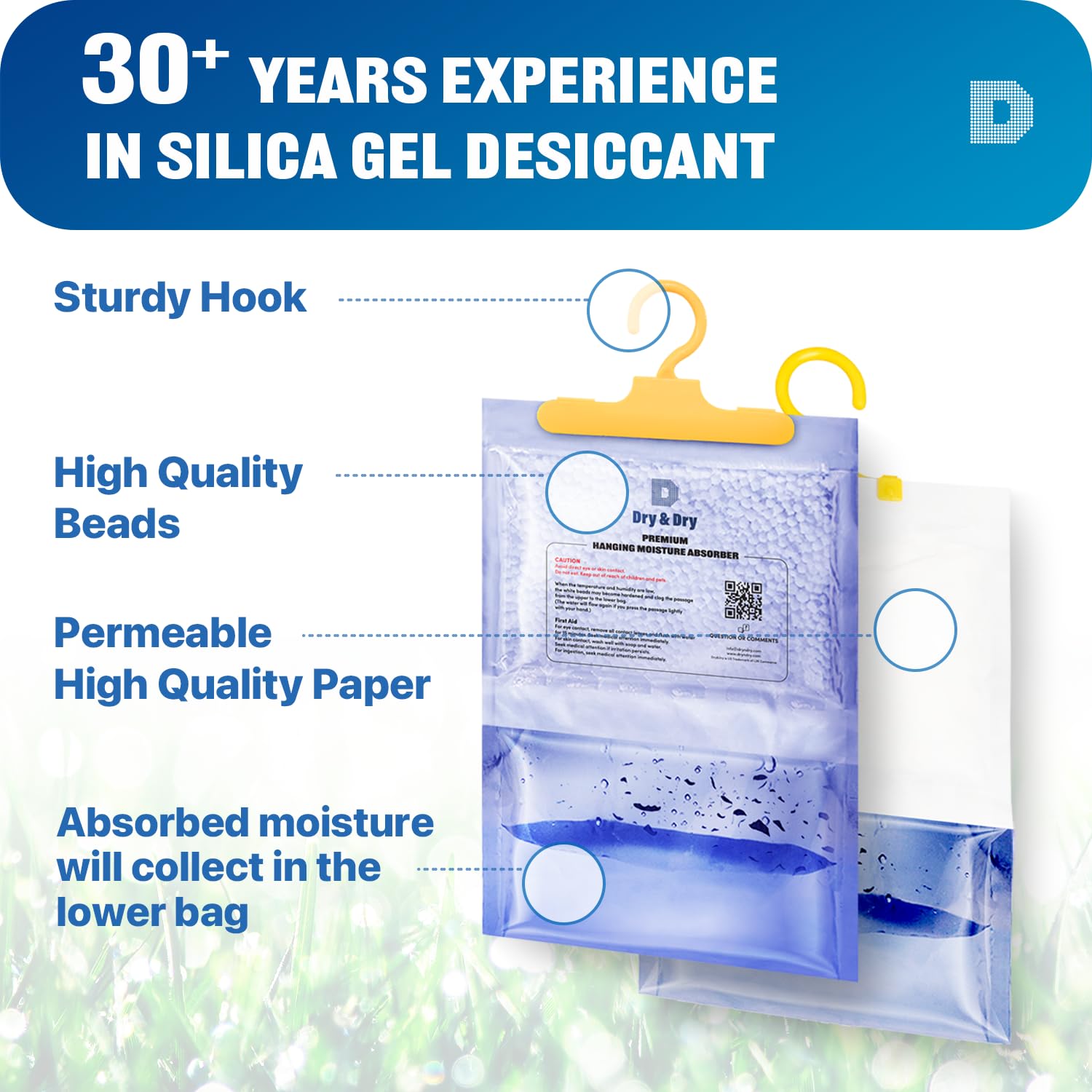 Dry & Dry 6 Packs [Net 7 Oz/Pack] Moisture Absorbers Dehumidifiers for Home Dehumidifier for Basement for Bedroom Small Dehumidifiers - Moisture Absorbers