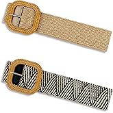 nratto 2/4 Pack Straw Woven Elastic Stretchy Waist Belts for Women, Fashion Boho Waist Belt Rattan Raffia Ladies Belts