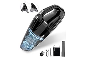 TEMOLA Handheld Vacuum Cordless, Car Vacuum Cleaner with Brushless Motor 12000Pa, Hand Vacuum Cordless Rechargeable with Stainless HEPA Filter, Mini Vacuum Car Accessories for Office and Home Cleaning