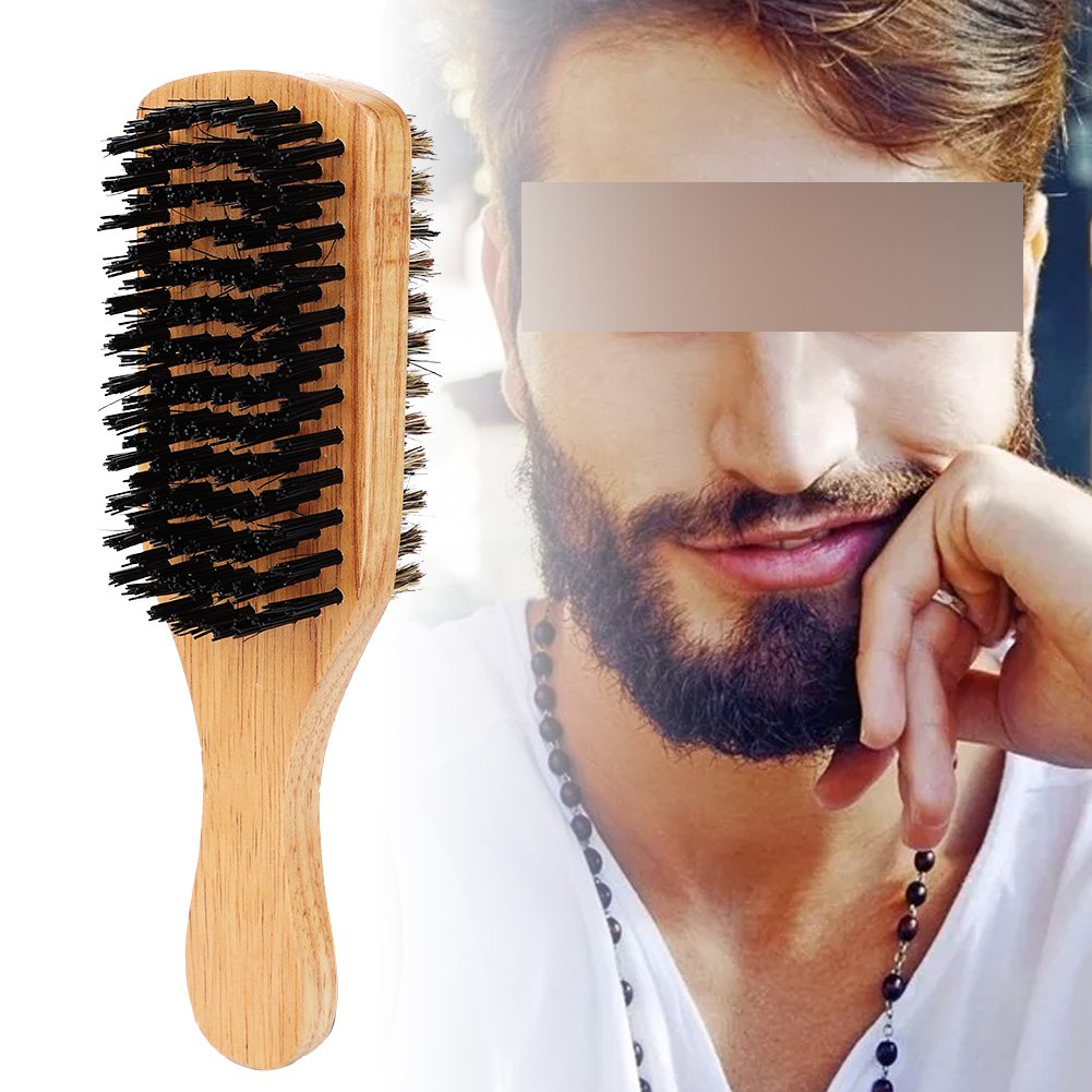 Face Beard Brush, Men's Wood Beard Brush Doublesided