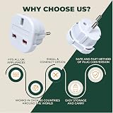 MOBIBAY Pack of 2 Travel Adaptor UK to EU Plug Adapter 3 Pin to 2 Pin view 4