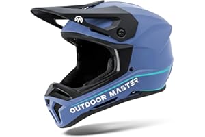 OutdoorMaster Full Face Mountain Bike Helmet for Men & Women - Durable, Impact Resistant, Ventilated, Adjustable Visor - Downhill Race BMX MTB Helmet