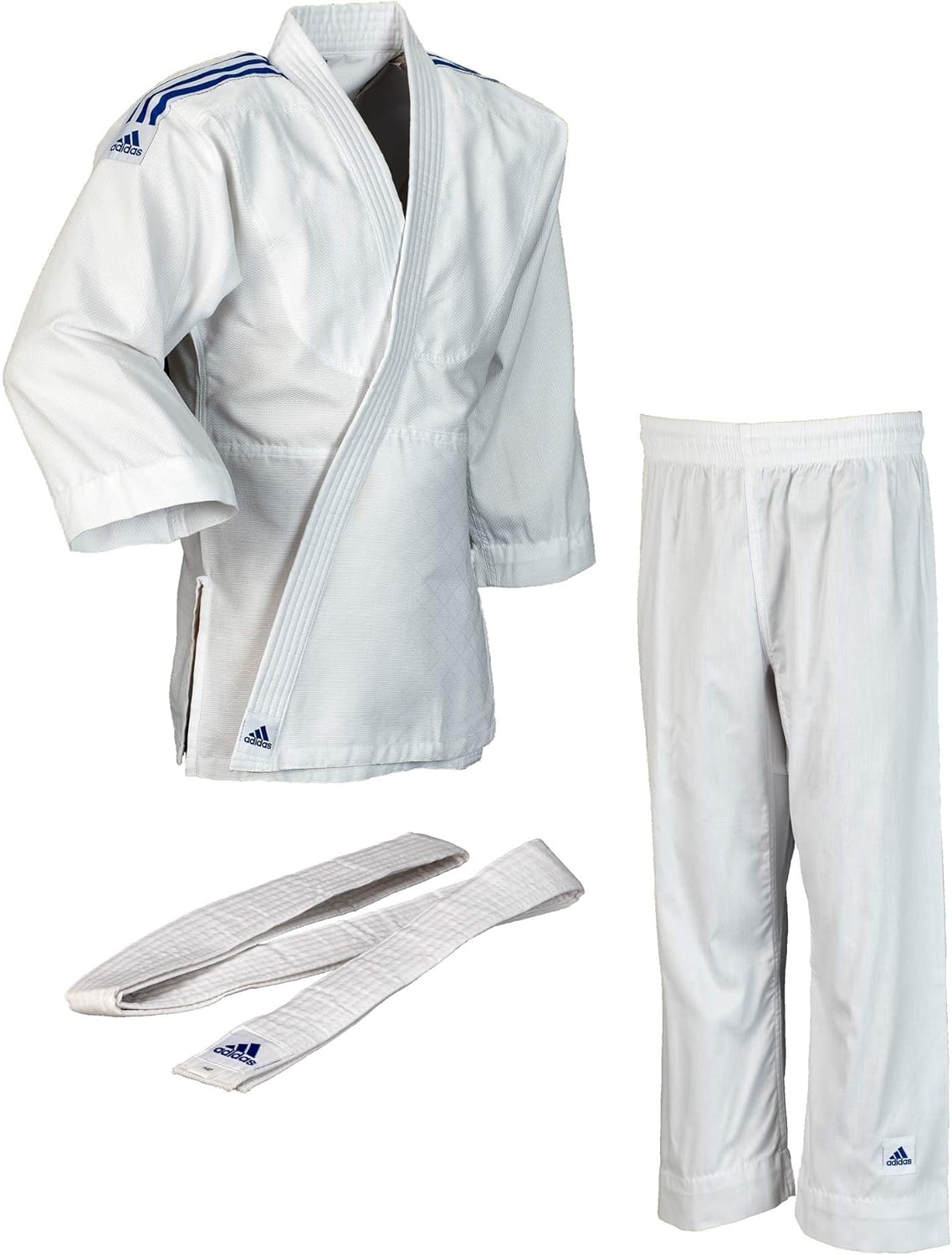 adidas Judo Evolution II weiß Judoanzug, Jacke, Hose + Gürtel weiß (90/