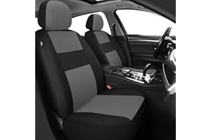 VarCozy Seat Covers for Car Front Pair, Breathable Cloth Front Car Seat Covers, Universal Cloth Seat Covers for SUV Sedan Van, Automotive Interior Covers, Airbag Compatible