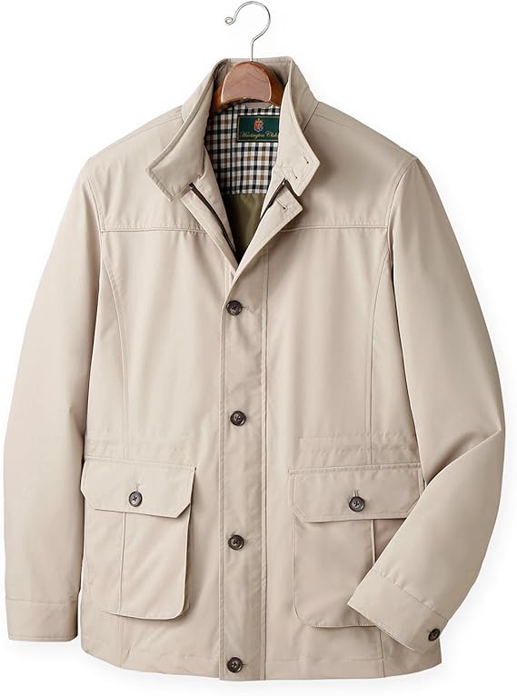 Amazon ハンティントンクラブ Huntingtonclub撥水トラベルジャケット L ベージュ コート ジャケット 通販
