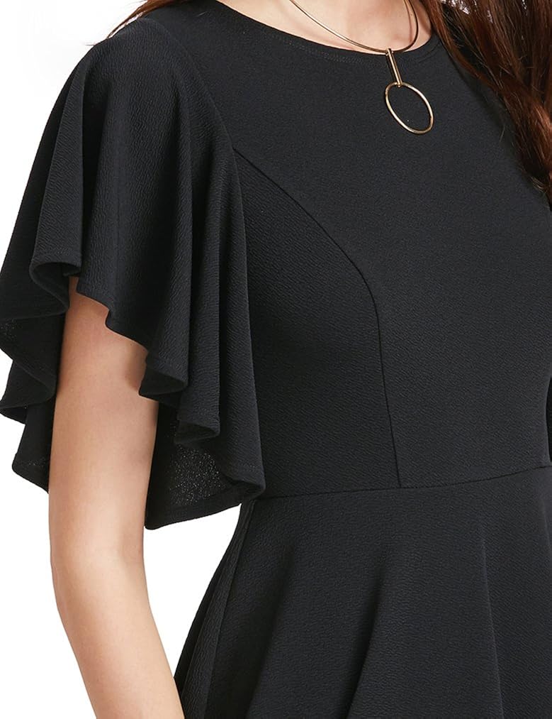Romwe Women's Stretchy A Line Swing Flared Skater Cocktail Party Dress at  Women’s Clothing store