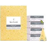 Tea Forte Bombay Chai Premium Caffeinated Black Tea Blend Event Box, Bulk Pack 40 Count, 10 per tray Individually Wrapped Handcrafted Pyramid Infusers