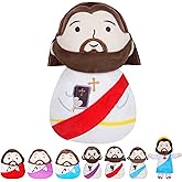 NIUBEHOHO Jesus Plush Doll Bible Stuffed - First Communion Stuffed Animal Jesus Perfect for Kids and Adults Ideal Prayer Gift Religious Keepsake Red 11 Inch