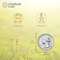 14K Yellow Gold Fine Mini Dangling Initial A-Z