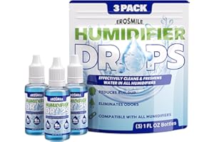 EROSMILE Humidifier Cleaner Drops [3 Pack] Humidifier Water Treatment Cleaning Drops for All Makes & Models - Slows Buildup & Scaling - Cleans & Deodorizes Water, 300+ Day Supply