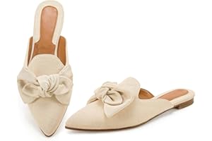 Rilista Mules for Women Slip On Comfortable Pointed Toe Womens Loafers Women's Flats for Women's Mules & Clogs
