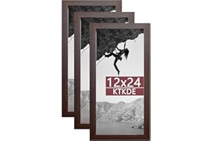 KTKDE 12x24 Poster Frame brown Walnut 3 Pack, Poster Frame wooden Picture Frame,Minimalist Style Decorating Wall Hanging