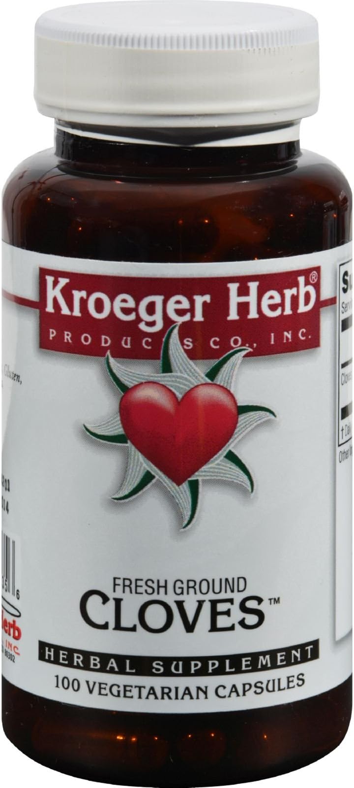 Kroeger Herb Fresh Ground Cloves - 450 mg - Herbal Supplement - Gluten Free - 100 Vegetarian Capsules (Pack of 2)