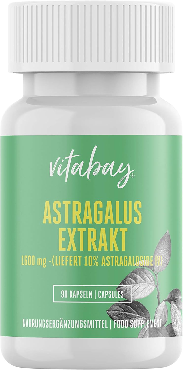 Vitabay Astragalus Extrakt (1600 mg/90 Kapseln) • Astragalus kapseln hochdosiert mit 10