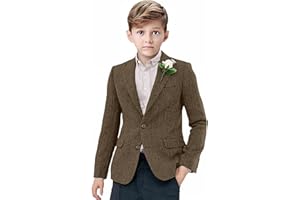 SAILIINY Boys Suit Blazer Retro Tweed Kids Jacket for Boy Herringbone Vintage Sport Coat Formal School Casual Wedding Jacket