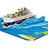 GREETING ART Cruise Ship Pop Up Card, Cruise Birthday Card,Travel, Ocean, 3D Greeting Cards for Fathers Day, Retirement, Graduation, Anniversary