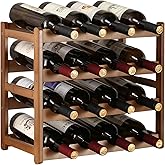 Wine Rack Storage,Bamboo Wine Racks Cabinet Shelf,4-Tier 16 Bottles Freestanding Wine Bottle Holder for Basement,Kitchen,Countertop