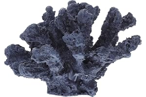LUOZZY Fake Coral Reef Decor Faux Artificial Coral Reef for Aquarium Decorations, Navy Blue