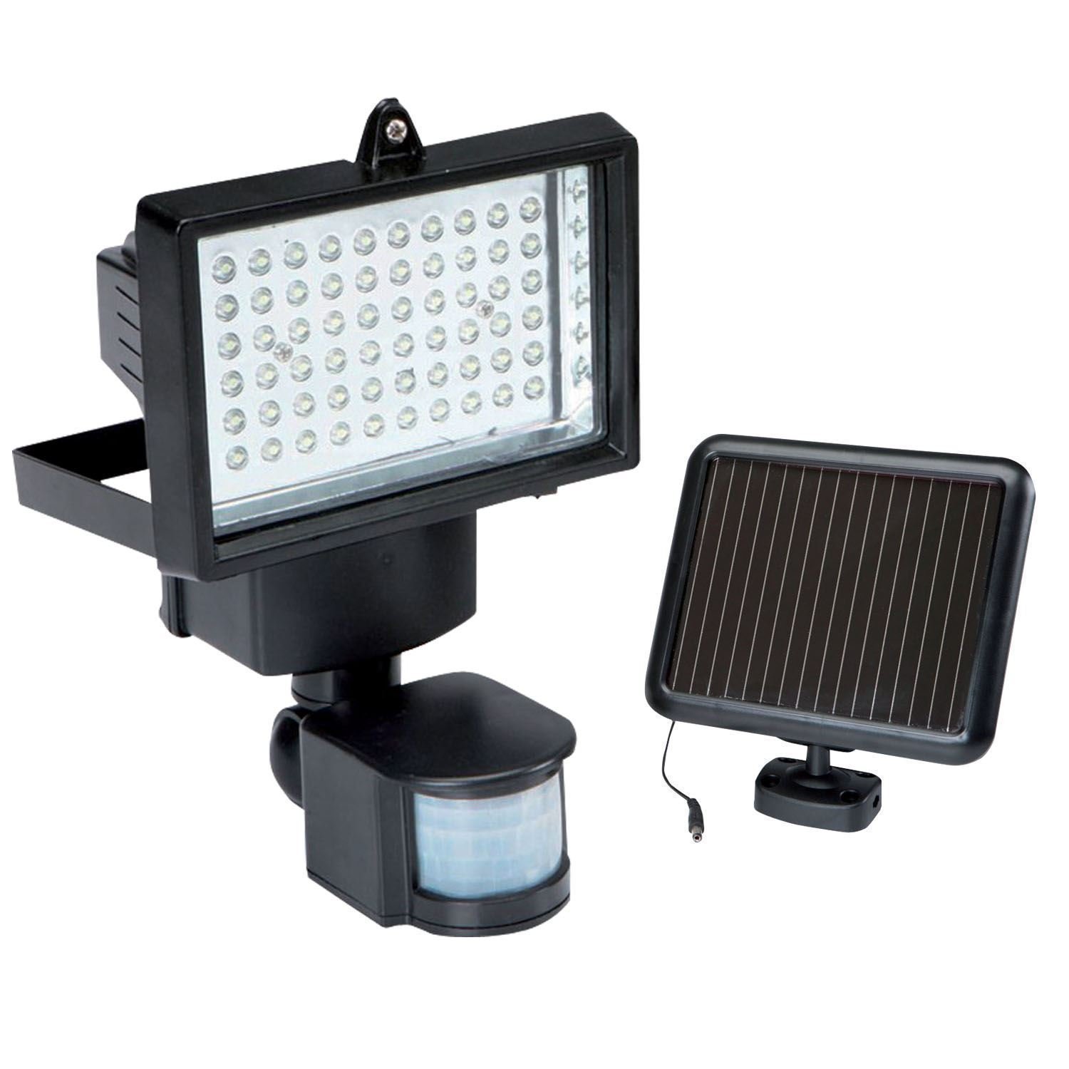 GardenKraft 23450 Solar Motion Sensor Security Light | 60 LED Outdoor Security Light | Solar Powered | Sensor Range Up To 12m | Auto Adjust Illumination Period