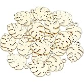 UNICRAFTALE Gold Plated Leaf Charms Stainless Steel Pendants Smooth Metal DIY Pendant for Jewelry Findings Making