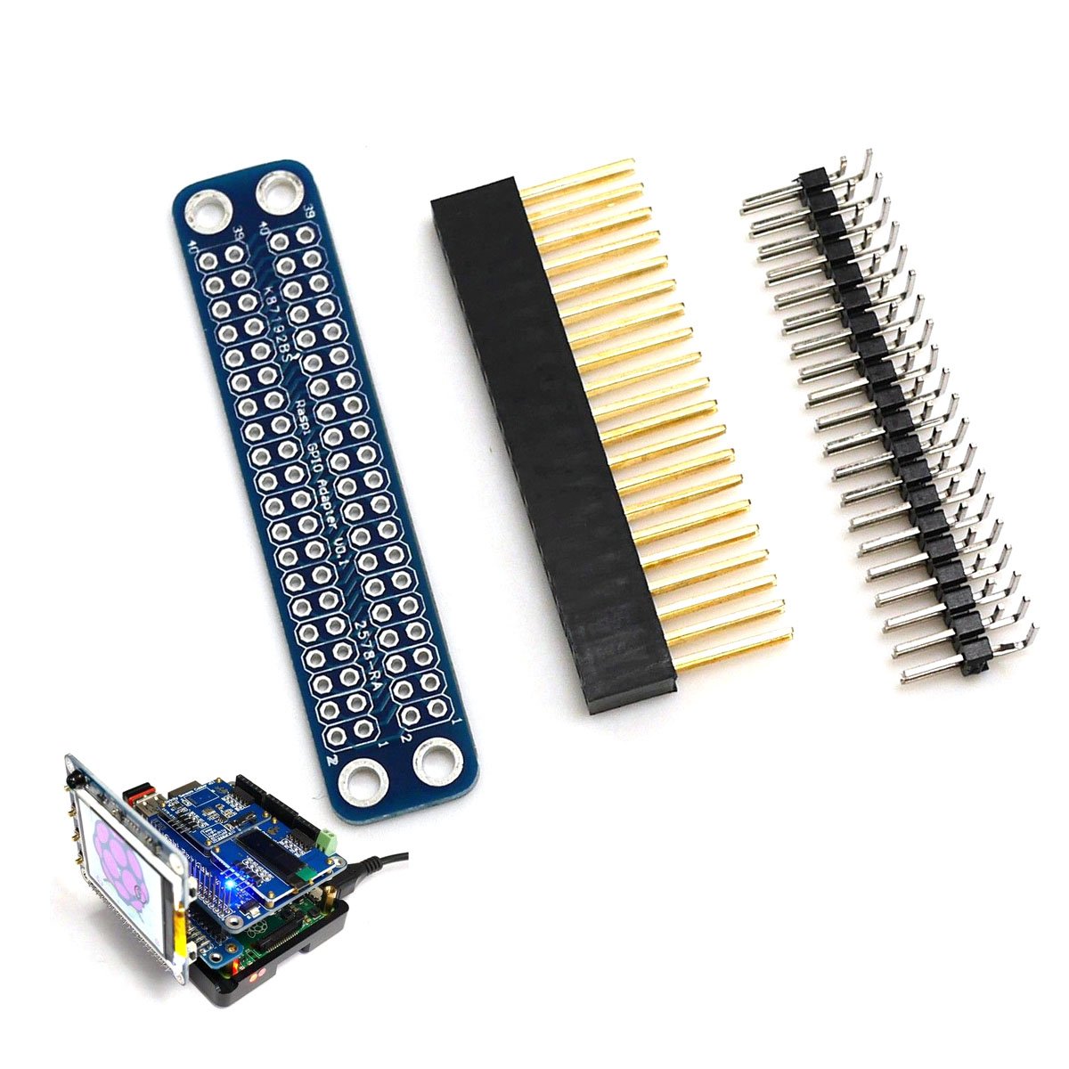 DollaTek Unassembled Double GPIO Adapter for Raspberry Pi 3 Model B, 2 Model B, A+, B+, Zero Transfer GPIO to Front
