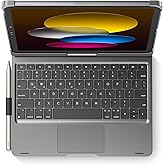 edaiser Swivel Keyboard Case for Apple iPad 11th Gen 2025 (A16)& iPad 10th Generation (10.9-inch); Rotatable Cover and Pencil Holder, Multi-Touch Trackpad, RGB Backlit, Space Gray