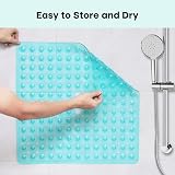 XIYUNTE Shower Mat Non Slip 53x53cm Anti Mould Clear Green view 7