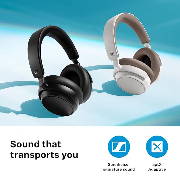 SENNHEISER ACCENTUM PLUS WIRELESS BLUETOOTH HEADPHONES NOISE CANCELLING – QUICK-CHARGE FEATURE, 50-HR BATTERY PLAYTIME, ADAPTIVE HYBRID ANC, BLUETOOTH OVER EAR HEADPHONES FOR TRAVELING, SCHOOL, WHITE