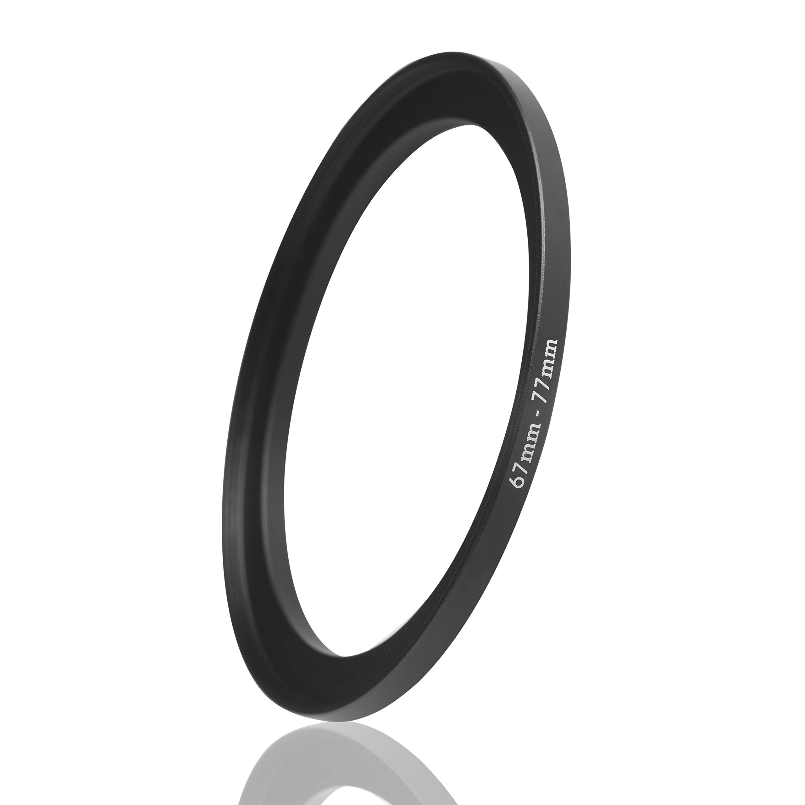 Ares Foto® Step-Up Lens Adapter Ring for Filters, Made of CNC Machined Metal with Matte Black Electroplated Finish (67mm – 77mm)