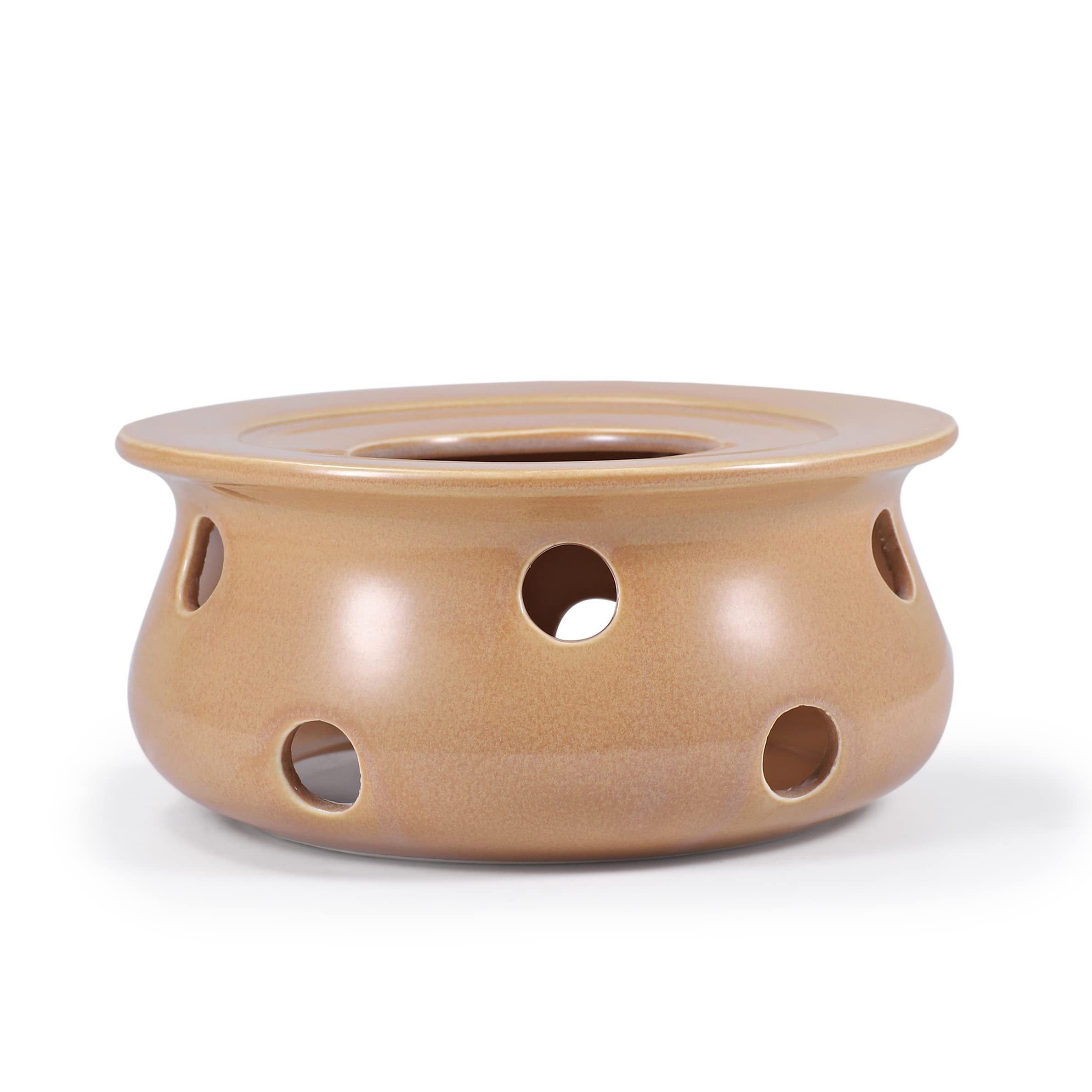 Urban Lifestyle Tea Cosy Warmer Ceramic (Sand) - Tea Oven to Keep Teapot or Coffee Pot Warm - Tea Light