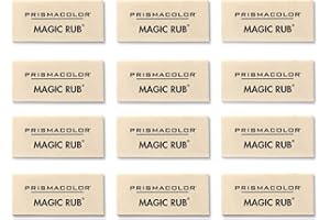 Prismacolor Premier Magic Rub Vinyl Erasers, 12 Count - For Drafting, Sketching, Fine Art, School Supplies