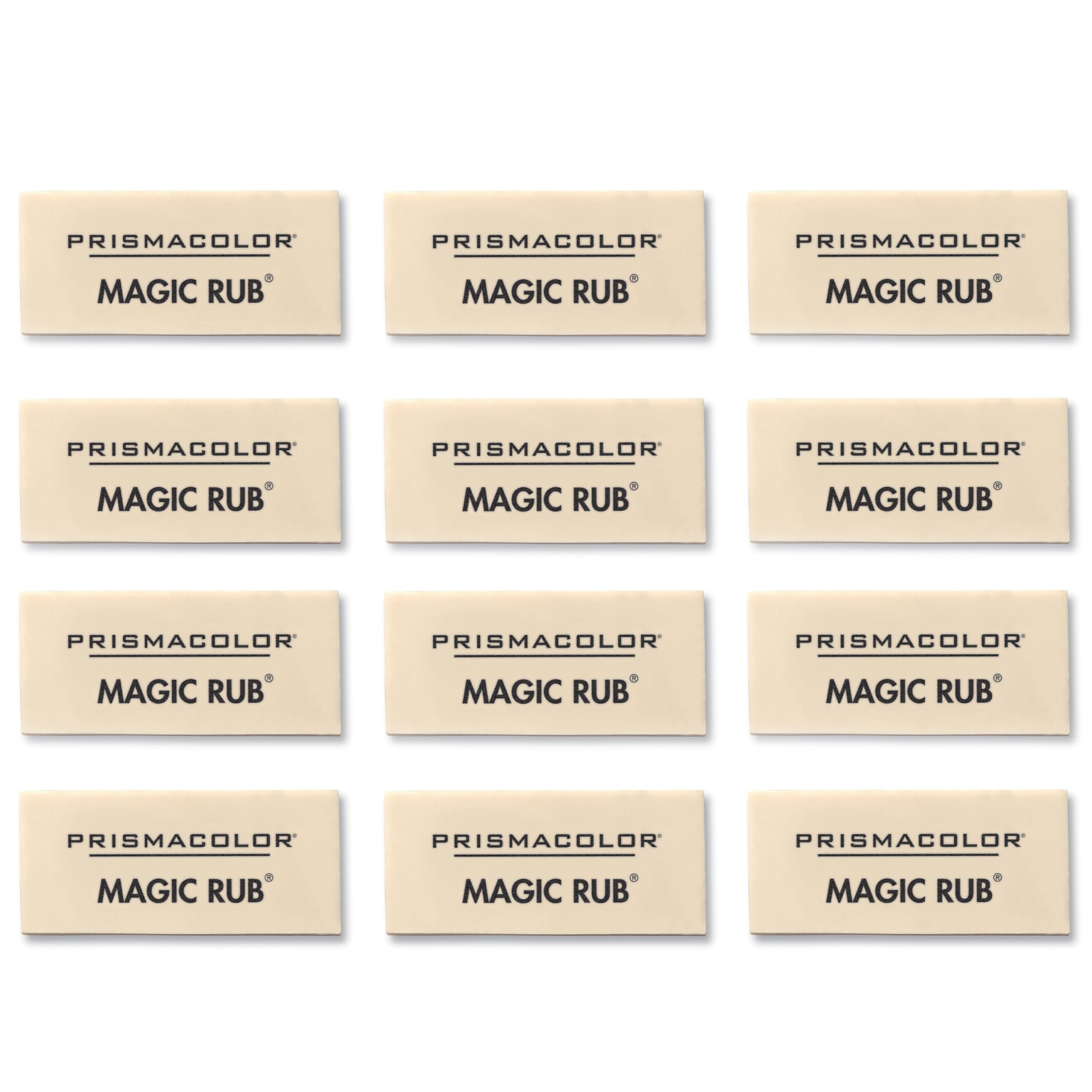 PRISMACOLOR Magic Rub Eraser, No. 1954, 12 pieces, 1 box