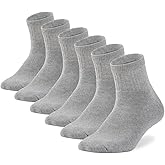 Womens Ankle Socks Full Cushioned Cotton Socks 6 Pairs Anti-blister Quarter Athletic Socks 7-10/10-13