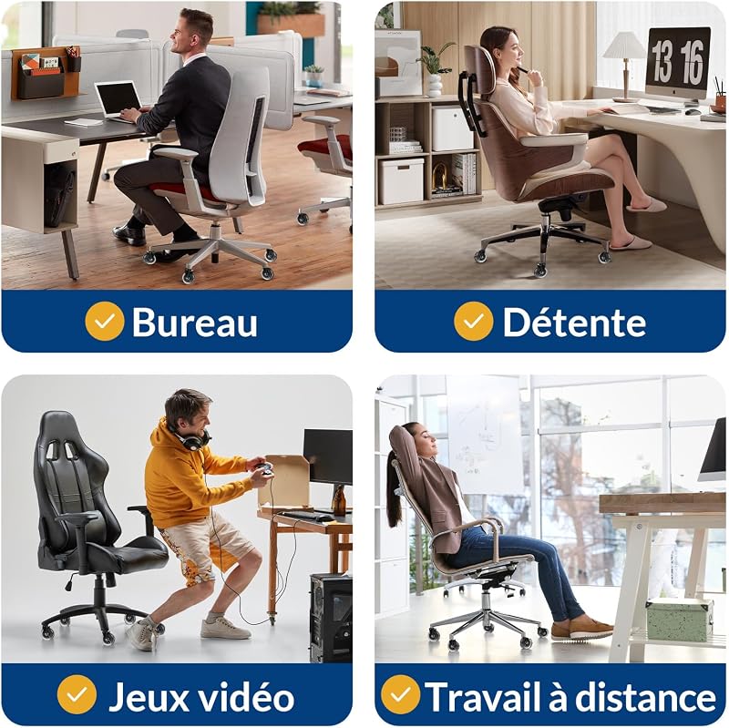 5PCS Roulette Chaise Bureau – 11x22mm Roulettes Chaise de Bureau
