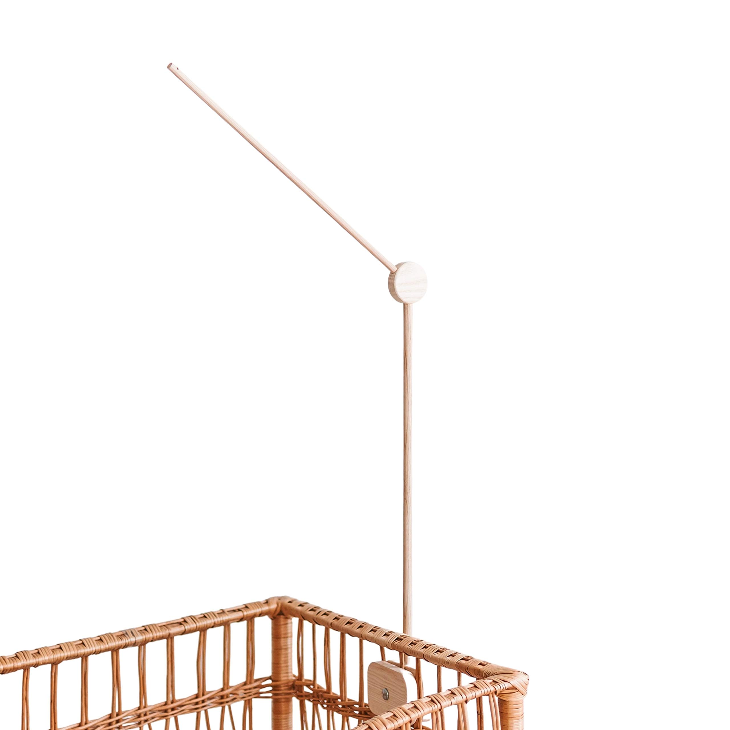 Cot Mobile Arm Wooden - Baby Mobile Hanger from 100% Ash Hardwood - Handmade Mobile Arm for Cot Bed