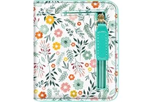 Simikol Womens Small RFID Blocking Wallet Compact Bifold Pocket Cute Credit Card Holder Leather Coin Slot Ladies Mini Purse with ID Window, Green Flowers