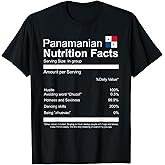 Panamanian Nutrition Facts Funny Panamanian T-Shirt Small