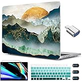 CISSOOK Mountain Case for MacBook Air 13.6 inch 2025 2024 2022 Release Model A3240 A3113 A2681, Plastic Sunshine Mountain Scenery Cover for MacBook Air 13 M4 M3 M2 Case with Keyboard Cover