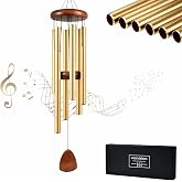 Large Metal Wind Chimes for Outside Zen Garden House Decor Deep Tone | 37'' Golden windchimes,Create a Zen Atmosphere,Aluminum Tubes &amp; Weather-Resistant Wood,Memorial Gift for Mom,Dad,Birthdays
