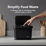 Tydi 4.5L Food Waste Bin with Press Button Lid Black Kitchen Compost Caddy view 2