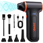 JUFINX X117 Compressed Air Duster-150000RPM Super Power Snow Blower, 3-Gear Adjustable Mini Blower with Fast Charging, Electric Air Duster for Leaves,Snow,Computer, Keyboard, House, Outdoor,and Car