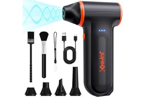 JUFINX X117 Compressed Air Duster-150000RPM Super Power Electric Air Duster, 3-Gear Adjustable Mini Blower with Fast Charging