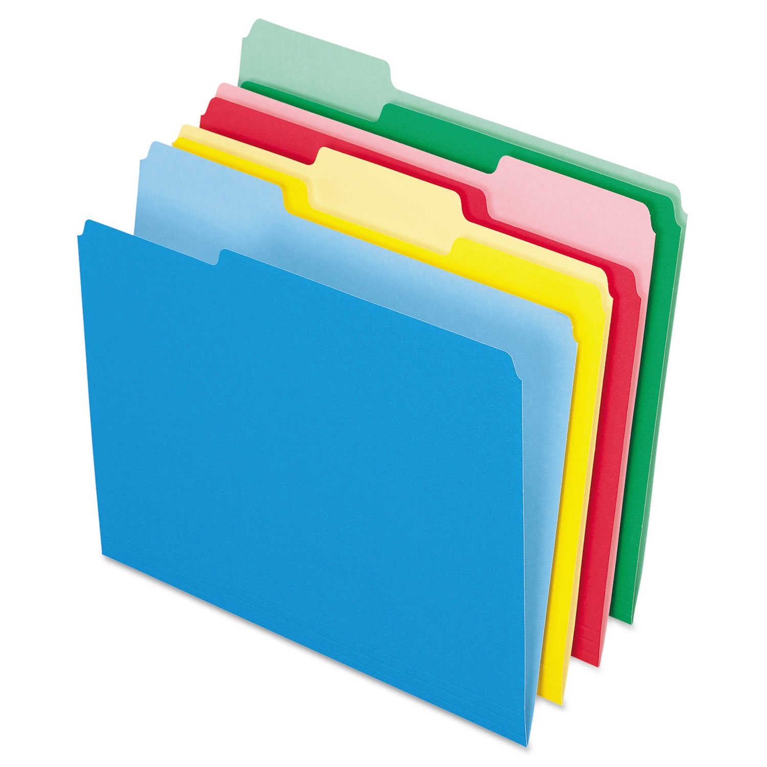 Pendaflex 82300 Colored File Folders, 1/3 Cut Top Tab, Letter, Assorted Colors (Pack of 24),Blue;green;red;yellow
