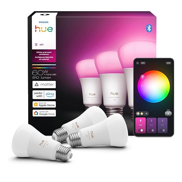 PHILIPS HUE SMART LED A19 BULB, 3 PACK,...