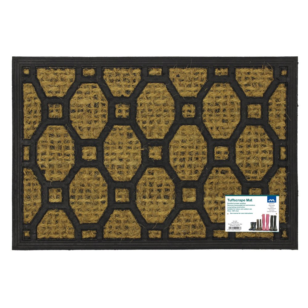 JVL Coir Coconut Rubber PVC Entrance Door Mat, 40 x 60 cm